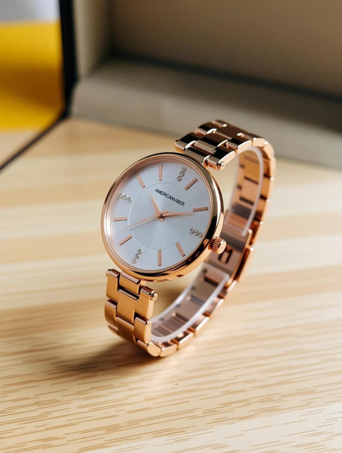 Americanviber Women Rose Gold Dial Stainless Steel Analog Watch - For Girls AVDRW001