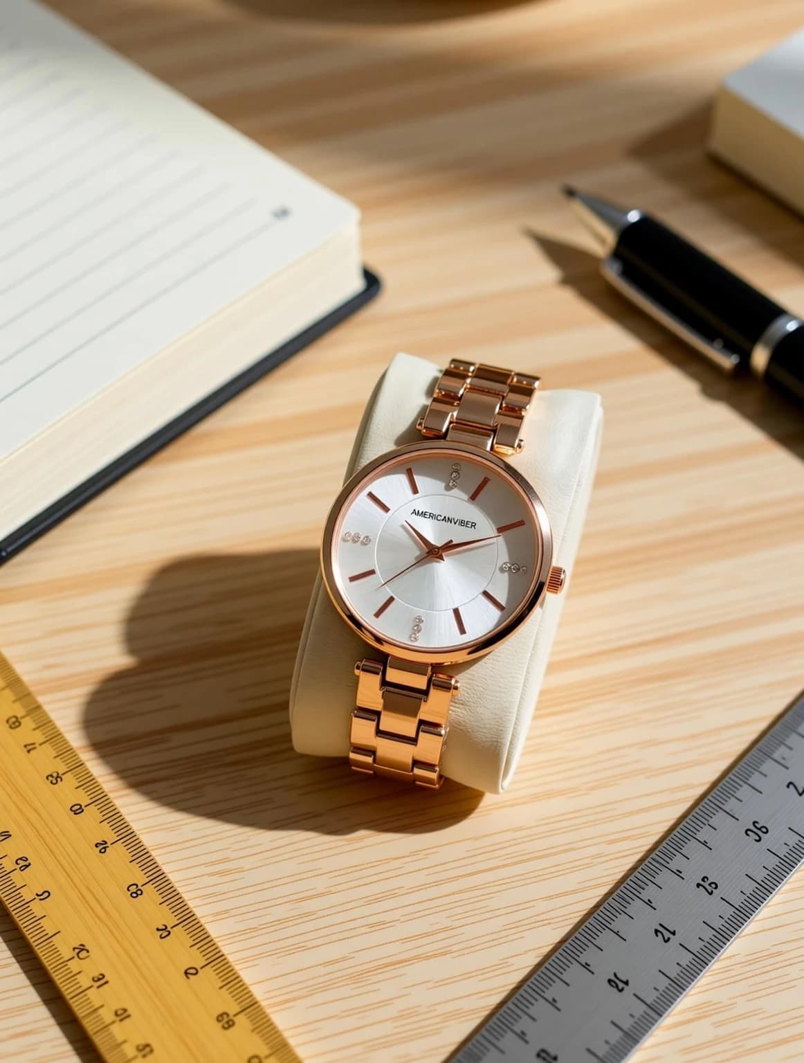 Americanviber Women Rose Gold Dial Stainless Steel Analog Watch - For Girls AVDRW001